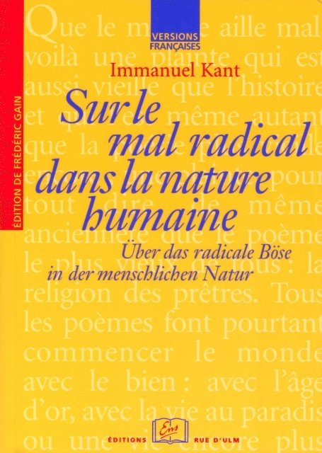 Frederic Gain, Immanuel Kant - Sur le mal radical dans la nature humaine, E-bok