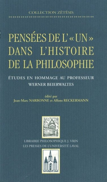 Narbonne Jean-Marc Narbonne, Reckerman Alfons Reckerman - Pensées de l'un dans l'histoire philosop, E-bok