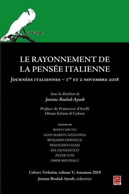 Boulad-Ayoub Josiane Boulad-Ayoub - Le rayonnement de la pensée Italienne - Cahiers Verbatim V, E-bok