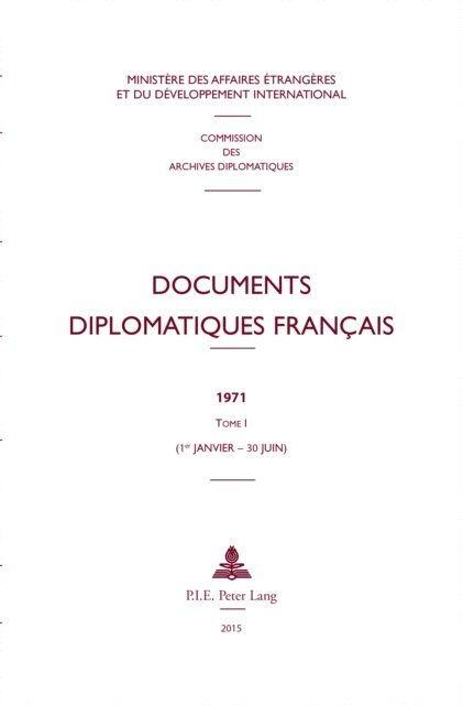 Ministere des Affaires etrangeres - Documents diplomatiques français, E-bok
