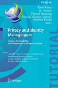 Privacy and Identity Management. Fairness, Accountability, and Transparency in the Age of Big Data