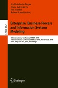 Enterprise, Business-Process and Information Systems Modeling