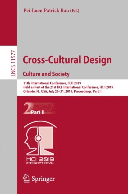 Pei-Luen Patrick Rau - Cross-Cultural Design. Culture and Society, E-bok