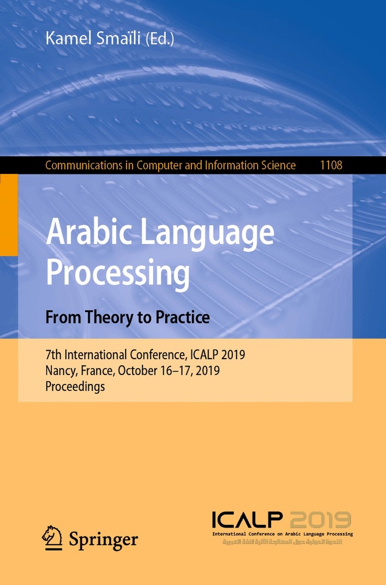 Kamel Smaïli - Arabic Language Processing: From Theory to Practice, Häftad