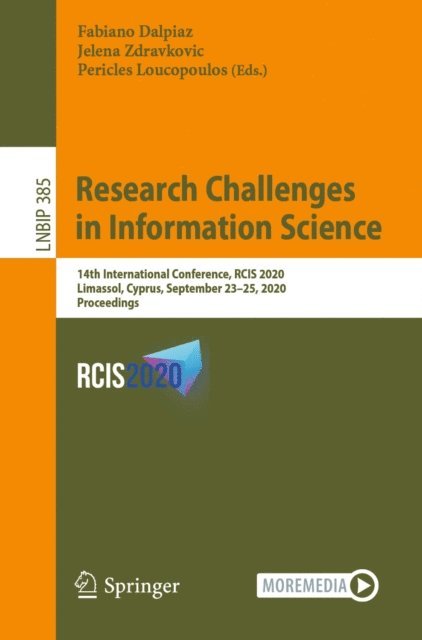 Pericles Loucopoulos, Jelena Zdravkovic, Fabiano Dalpiaz - Research Challenges in Information Science, E-bok