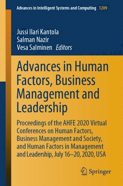 Vesa Salminen, Salman Nazir, Jussi Ilari Kantola - Advances in Human Factors, Business Management and Leadership, E-bok