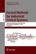 Formal Methods for Industrial Critical Systems
