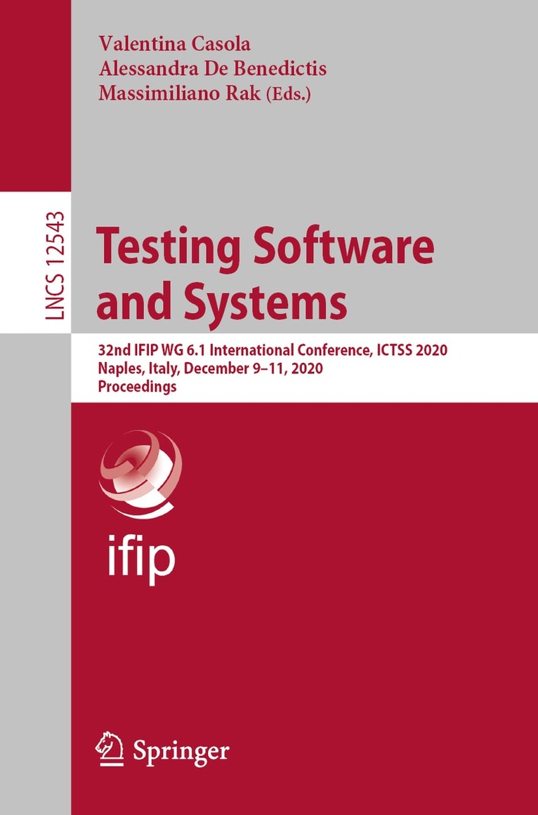 Valentina Casola, Alessandra De Benedictis, Massimiliano Rak - Testing Software and Systems, Häftad