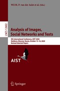 Analysis of Images, Social Networks and Texts