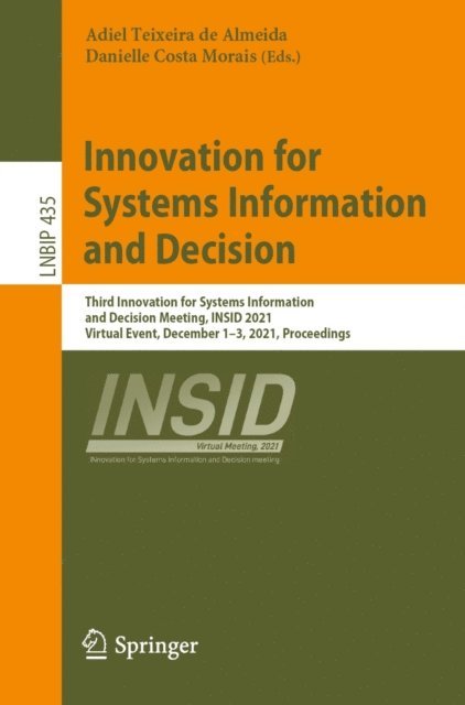 Danielle Costa Morais, Adiel Teixeira de Almeida - Innovation for Systems Information and Decision, E-bok
