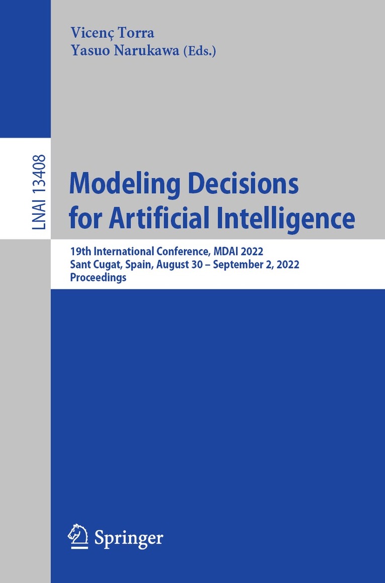 Vicenç Torra, Yasuo Narukawa - Modeling Decisions for Artificial Intelligence, Häftad