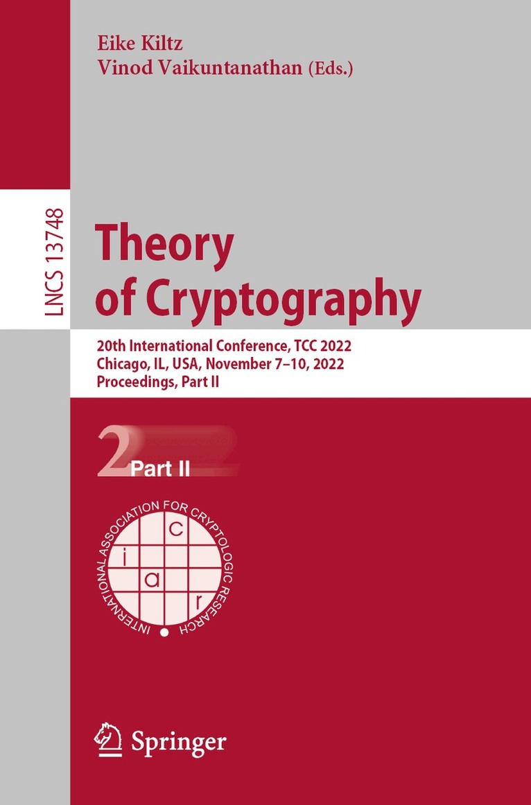 Eike Kiltz, Vinod Vaikuntanathan - Theory of Cryptography, Häftad