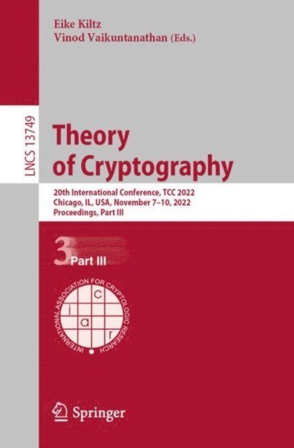 Vinod Vaikuntanathan, Eike Kiltz - Theory of Cryptography, E-bok