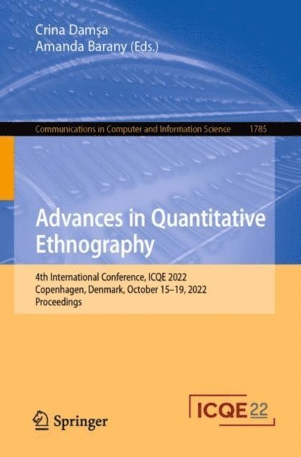 Amanda Barany, Crina Damsa - Advances in Quantitative Ethnography, E-bok