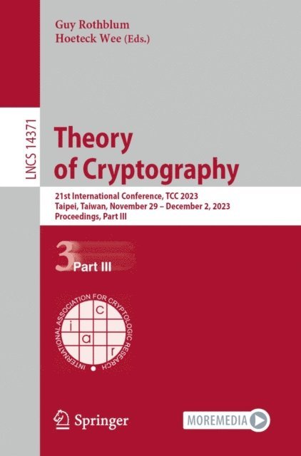 Hoeteck Wee, Guy Rothblum - Theory of Cryptography, E-bok