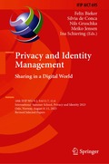 Privacy and Identity Management. Sharing in a Digital World