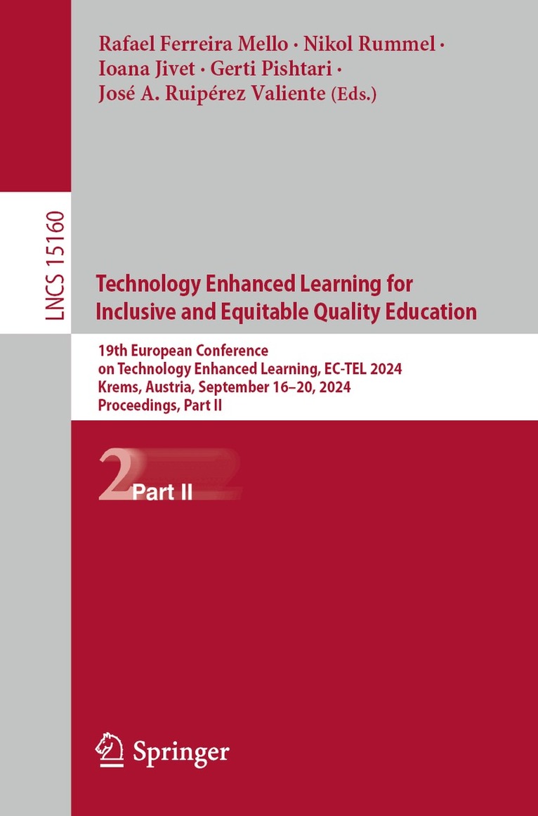 Rafael Ferreira Mello, Nikol Rummel, Ioana Jivet, Gerti Pishtari, José A. Ruipérez Valiente - Technology Enhanced Learning for Inclusive and Equitable Quality Education, Häftad