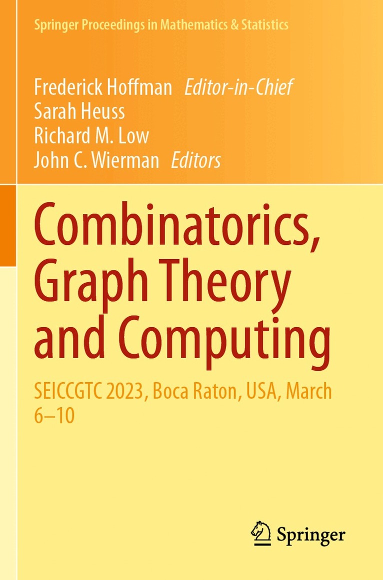 Sarah Heuss, Richard M. Low, John C. Wierman - Combinatorics, Graph Theory and Computing, Häftad. Tillgänglighet: Lägg i varukorg