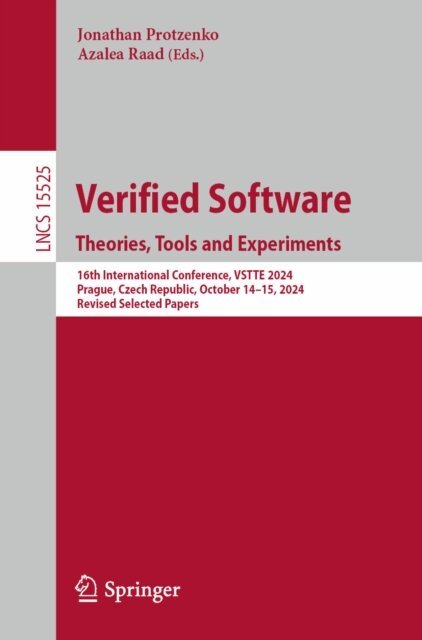 Azalea Raad, Jonathan Protzenko - Verified Software. Theories, Tools and Experiments, E-bok