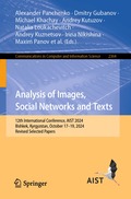 Analysis of Images, Social Networks and Texts