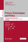 Privacy Technologies and Policy