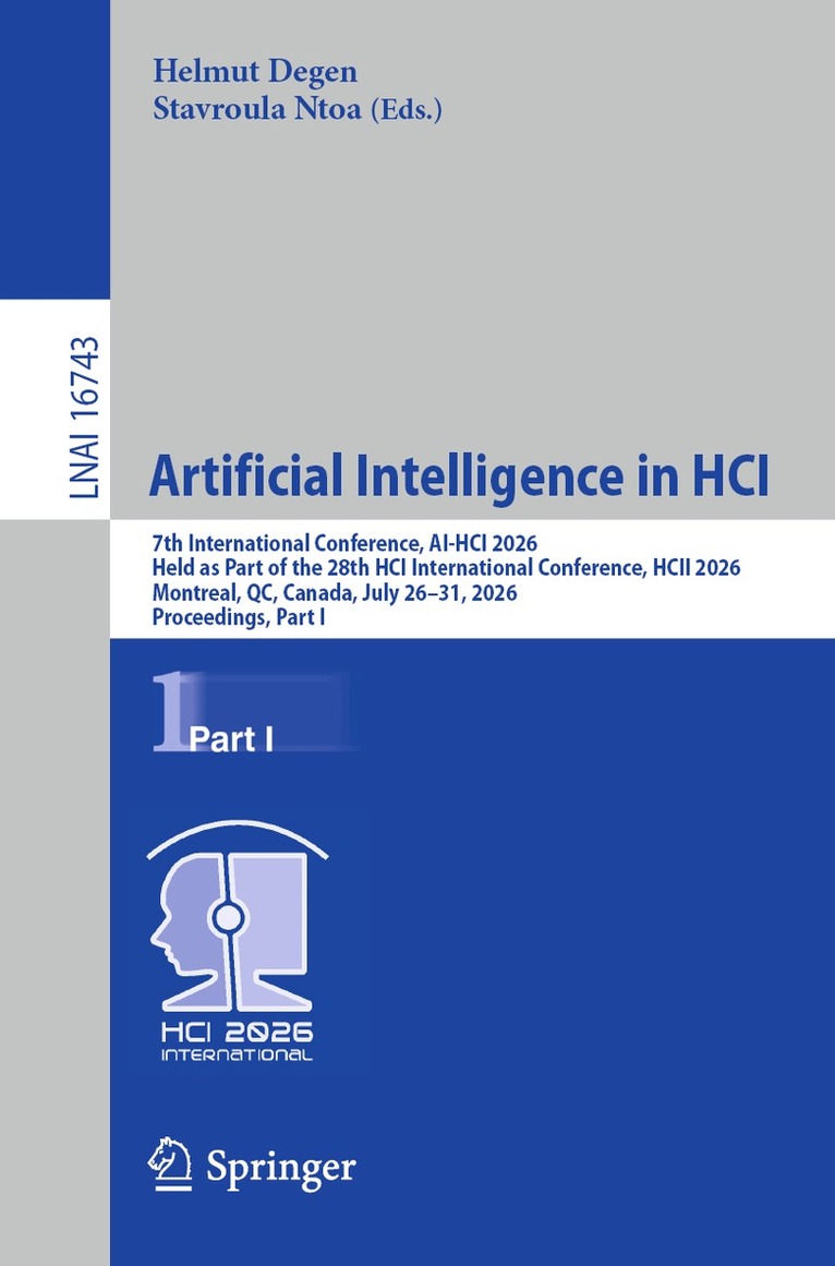 Helmut Degen, Stavroula Ntoa - Artificial Intelligence in HCI, Häftad