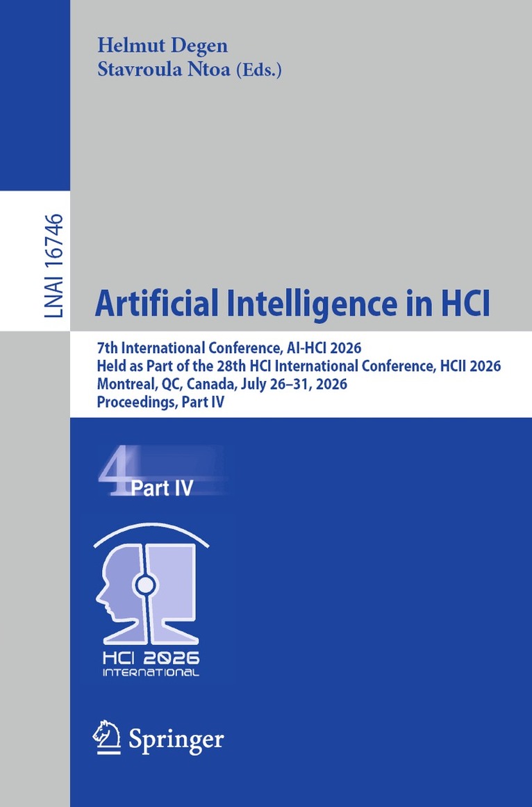 Helmut Degen, Stavroula Ntoa - Artificial Intelligence in HCI, Häftad