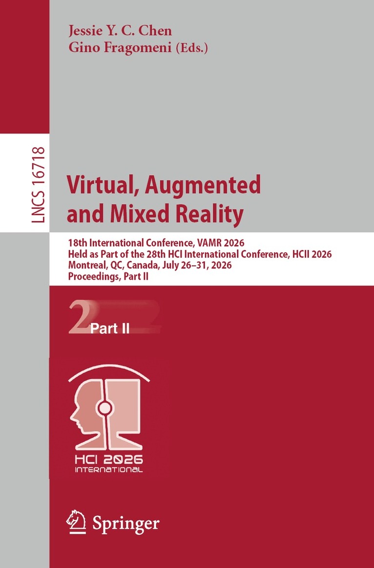 Jessie Y. C. Chen, Gino Fragomeni - Virtual, Augmented and Mixed Reality, Häftad