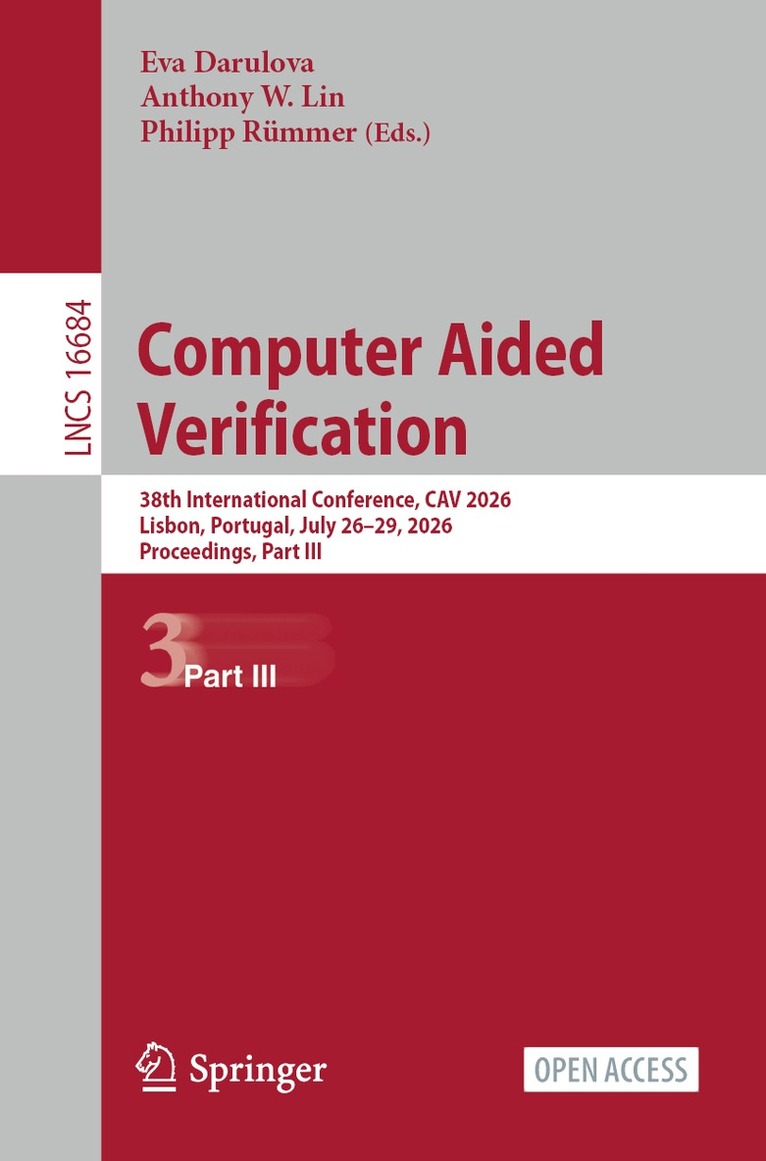 Eva Darulova, Anthony W. Lin, Philipp Rümmer - Computer Aided Verification, Häftad