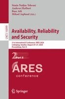 Simin Nadjm-Tehrani, Andreas Ekelhart, Buse Atli, Mikael Asplund - Availability, Reliability and Security, Häftad