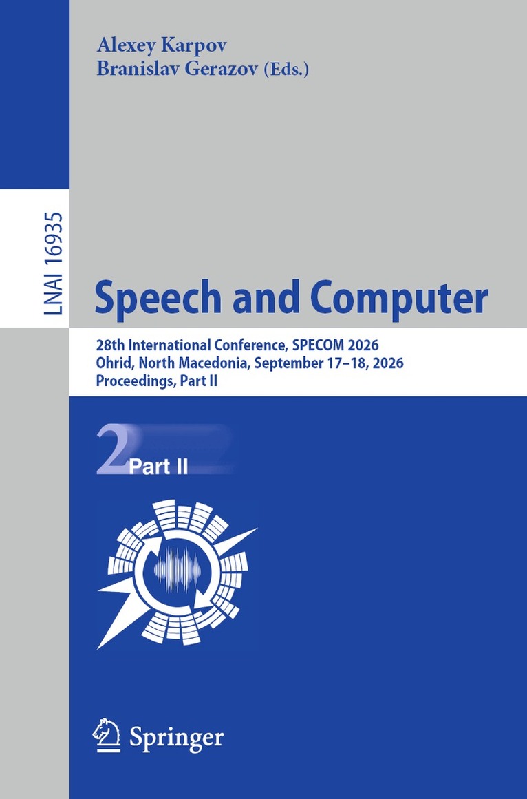 Alexey Karpov, Branislav Gerazov - Speech and Computer, Häftad