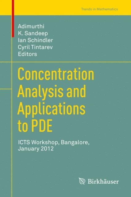Cyril Tintarev, Ian Schindler, K. Sandeep, Adimurthi - Concentration Analysis and Applications to PDE, E-bok