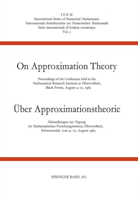 Paul Leo Butzer, NA Tagung uber Approximationstheorie 1963, Oberwolfach, NA Mathematisches Forschungsinstitut, Oberwolfach, Jacob Korevaar - On approximation theory, E-bok