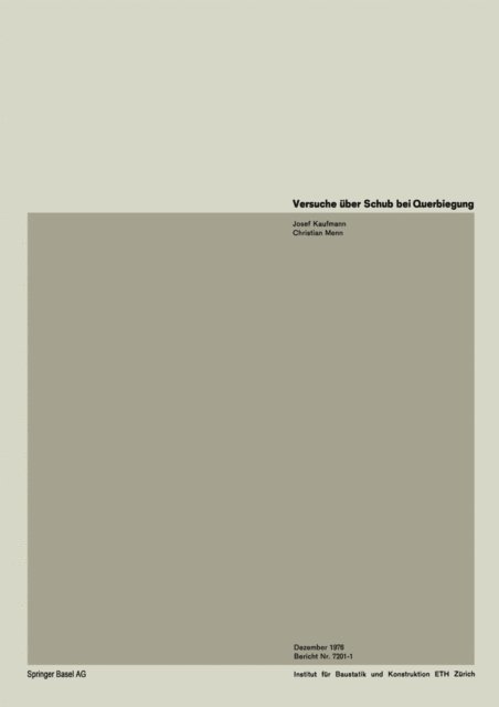 MENN, KAUFMANN - Versuche über Schub und Querbiegung, E-bok