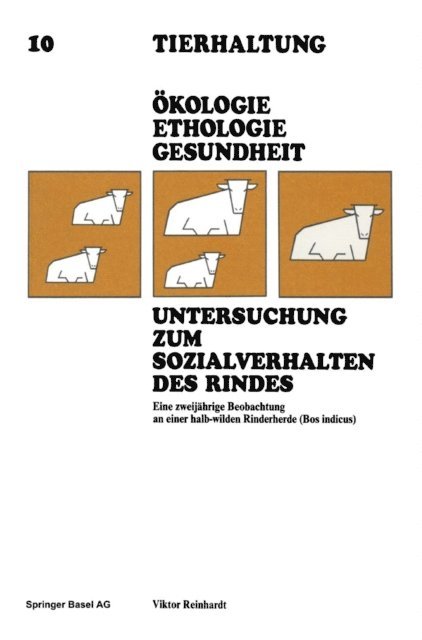 REINHARDT - Untersuchung zum Sozialverhalten des Rindes, E-bok