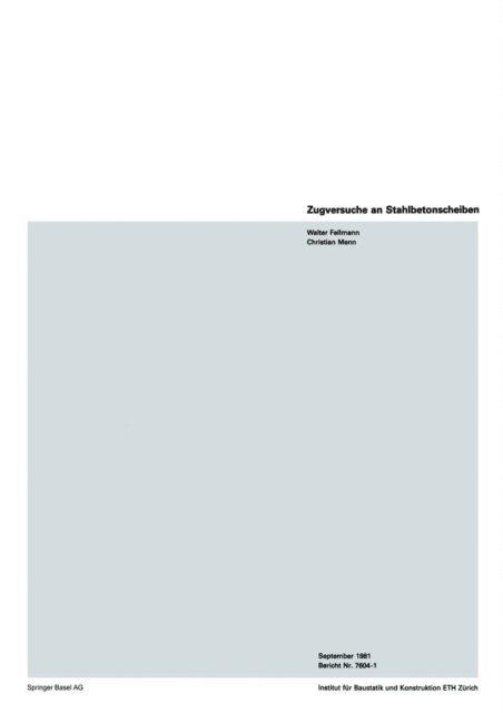 MENN, FELLMANN - Zugversuche an Stahlbetonscheiben, E-bok