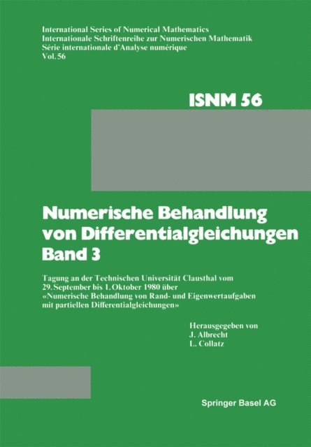 Prof. Dr. L. Collatz, Prof. Dr. J. Albrecht - Numerische Behandlung von Differentialgleichungen Band 3, E-bok