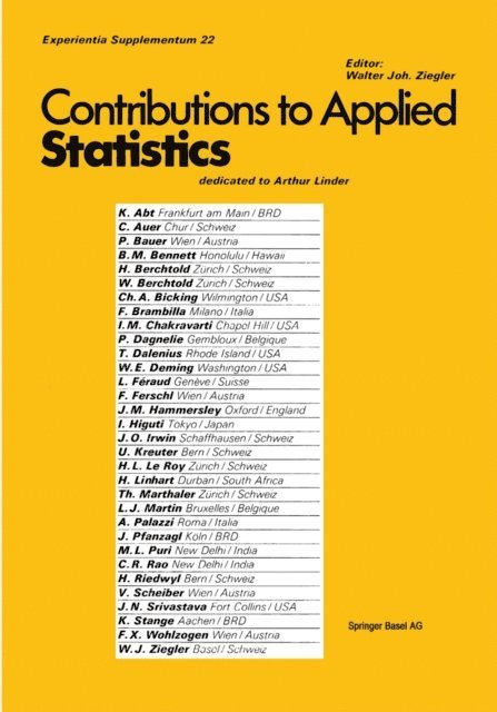 Ziegler - Contribution to Applied Statistics, E-bok