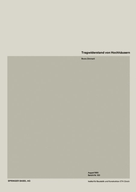 B. Zimmerli - Tragwiderstand von Hochhäusern, E-bok