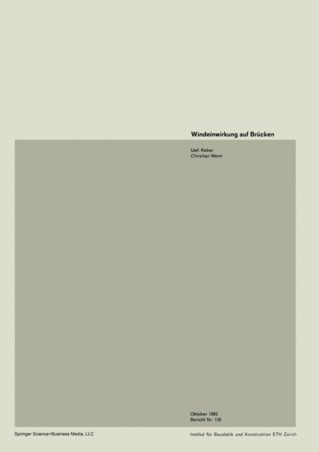 Menn, U. Reber - Windeinwirkung auf Brücken, E-bok