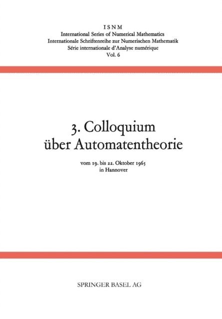Unger, Handler - 3. Colloquium über Automatentheorie, E-bok