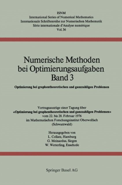 W. Wetterling, G. Meinardus, L. Collatz - Numerische Methoden bei Optimierungsaufgaben Band 3, E-bok