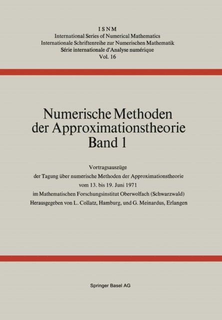 MEINARDUS, COLLATZ - Numerische Methoden der Approximationstheorie, E-bok