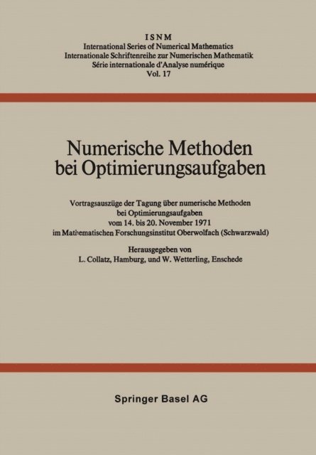 W. Wetterling, L. Collatz - Numerische Methoden bei Optimierungsaufgaben, E-bok