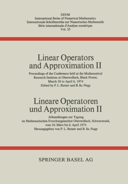 NAGY, BUTZER - Linear Operators and Approximation II / Lineare Operatoren und Approximation II, E-bok