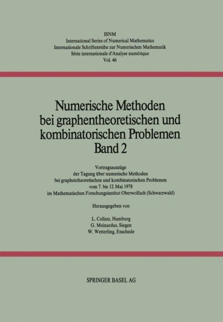 WETTERLING, MEINARDUS, COLLATZ - Numerische Methoden bei graphentheoretischen und kombinatorischen Problemen, E-bok