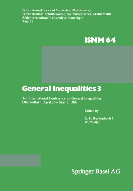 WALTER, BECKENBACH - General Inequalities 3, E-bok