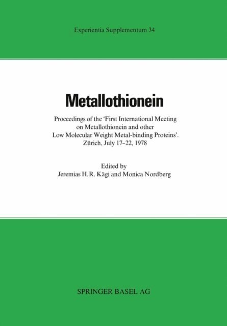 Piscator, J. Kagi - Metallothionein, E-bok