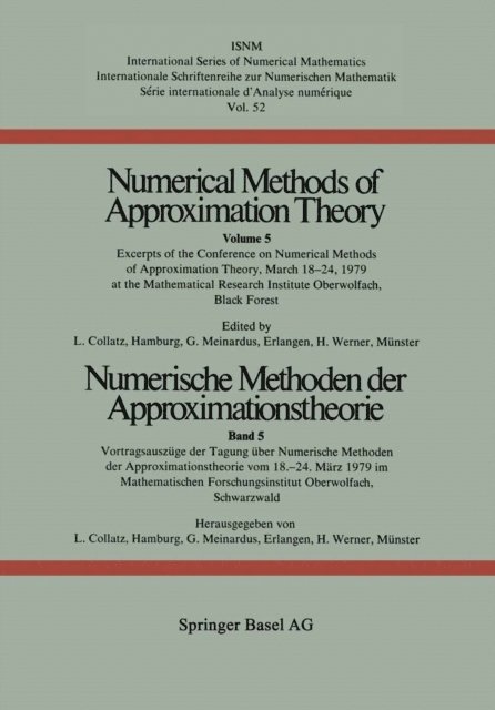 MEINARDUS, COLLATZ, WERNER - Numerische Methoden der Approximationstheorie / Numerical Methods of Approximation Theory, E-bok