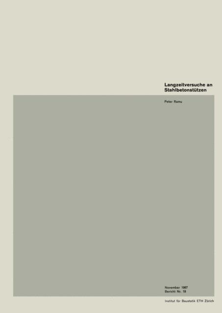 P. Ramu - Langzeitversuche an Stahlbetonstützen, E-bok